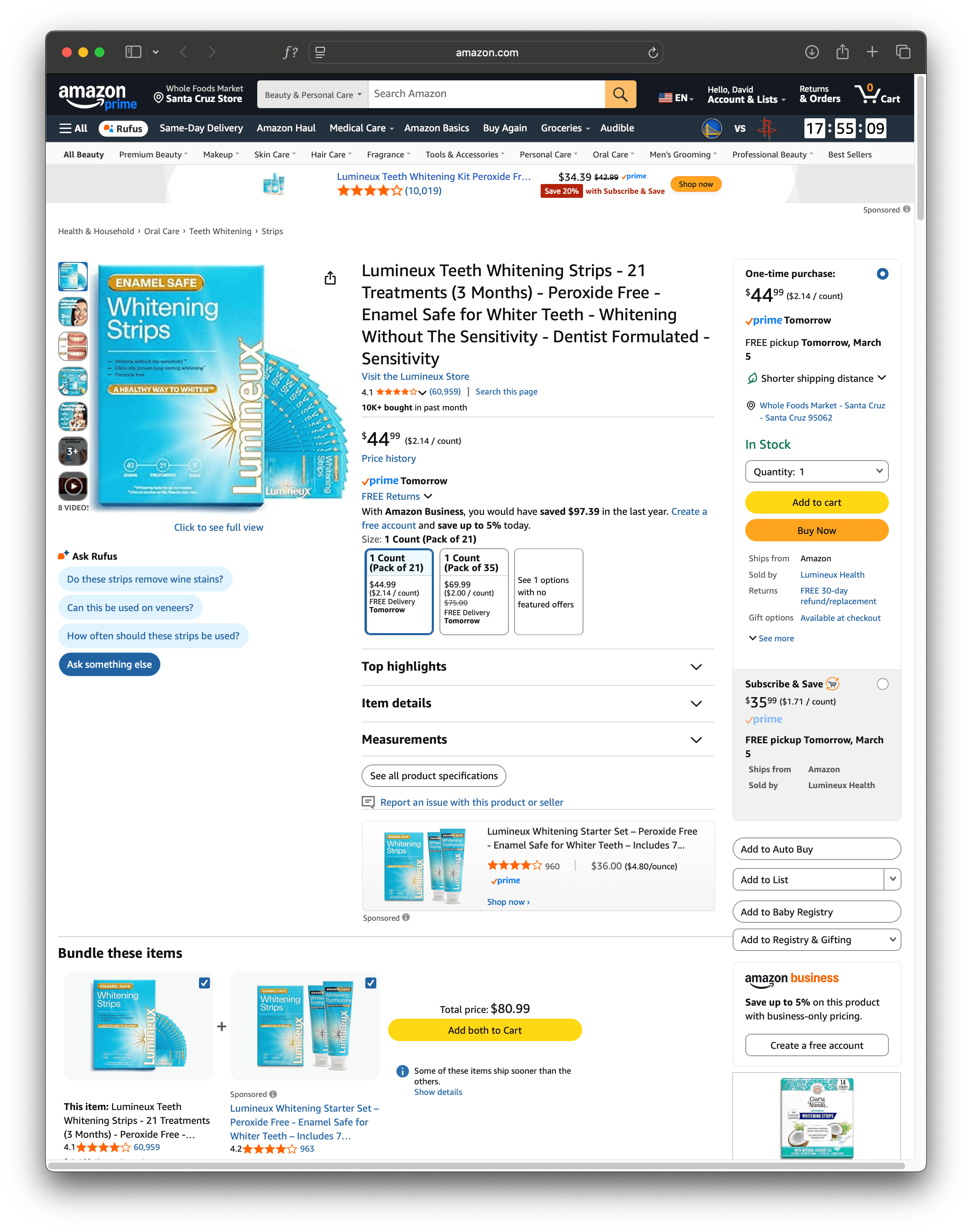 Amazon product display page